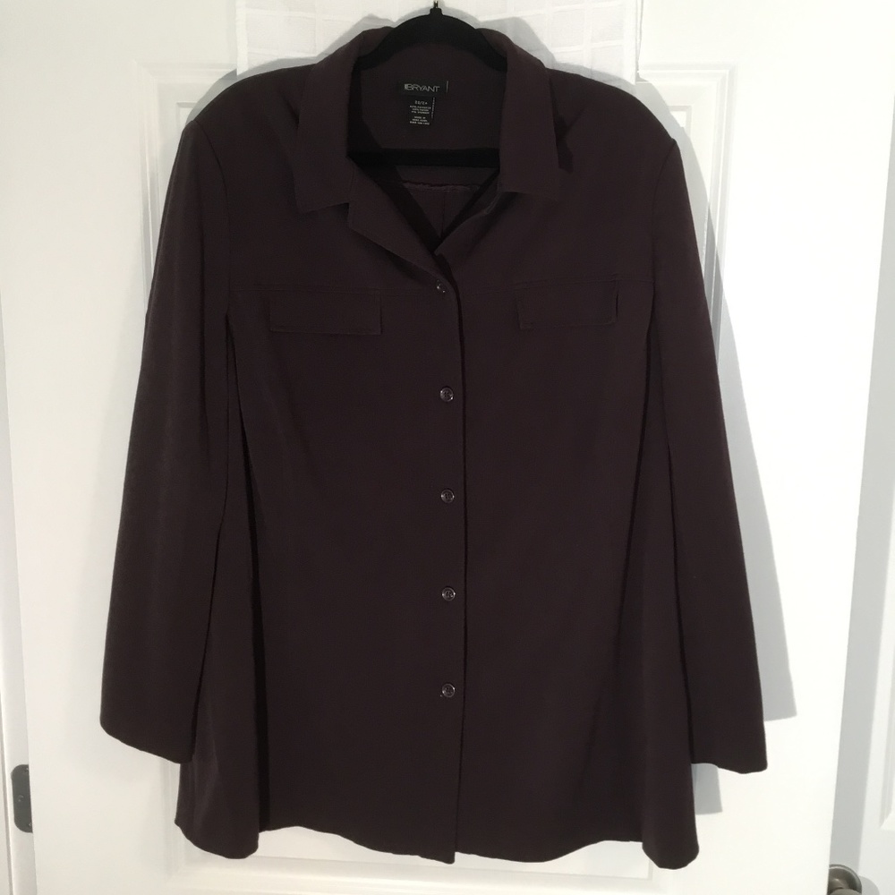 Lane Bryant Women’s Button Down Shacket Brown Size 22/24